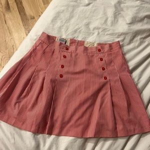 Vintage pinstripe pleated mini skirt